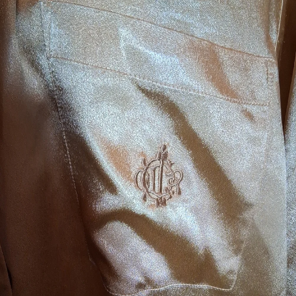 VINTAGE CHRISTIAN DIOR GOLD SATINLIKE NIGHTSHIRT SIZE MEDIUM